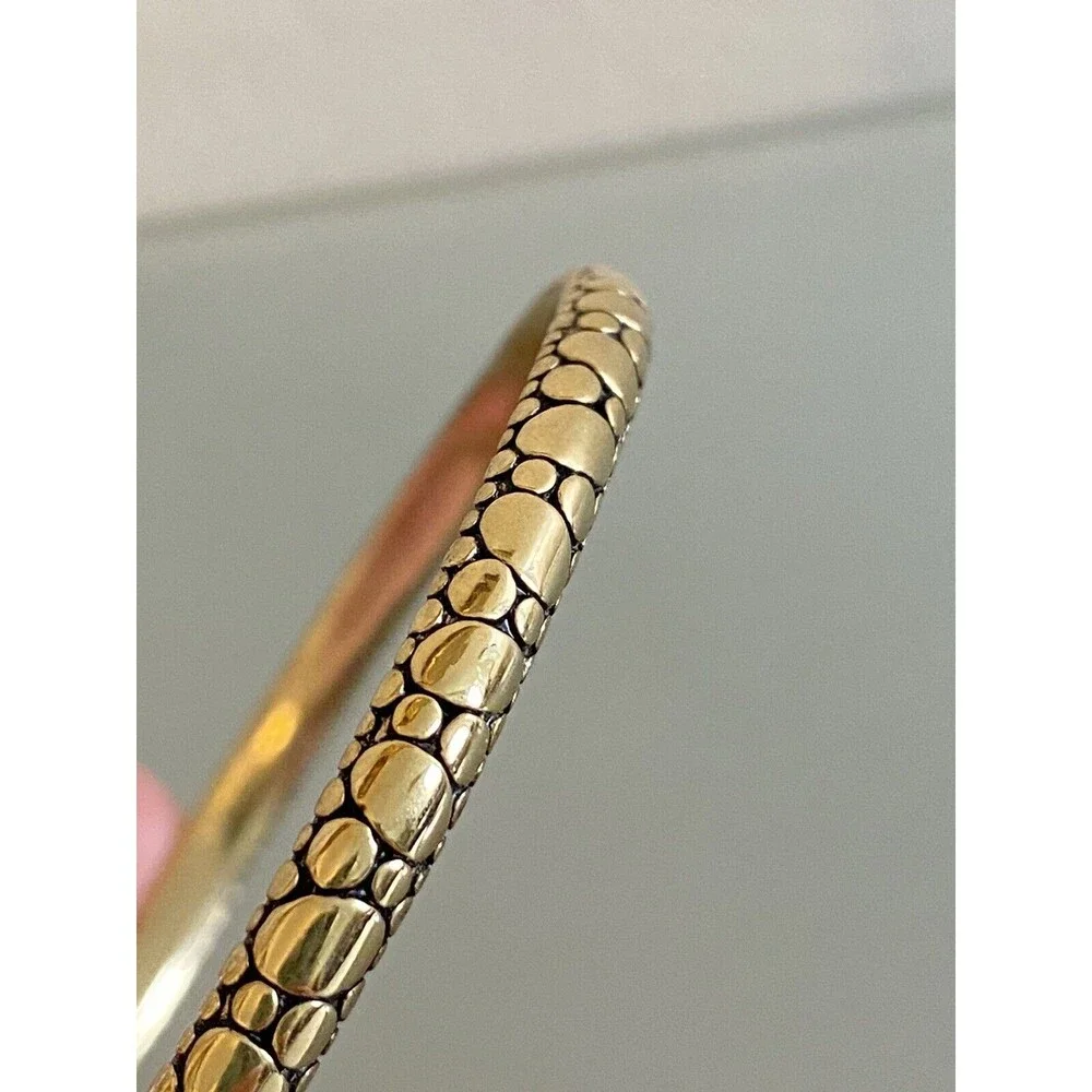 Vintage Monet Cobblestone Black Print Design Gold Bangle